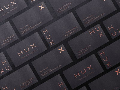 Hux Bespoke Joinery business cards identity