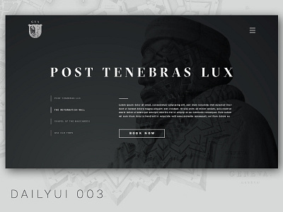 Dailyui 003 003 black dailyui geneva landing page ui webdesign