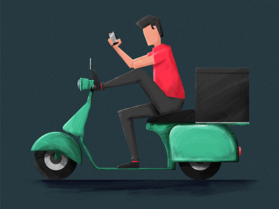 ScooterDelivery character concept illustration