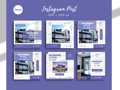 Real Estate Social Media Post branding flyer graphic design home instagram post real estate social media post template very peri