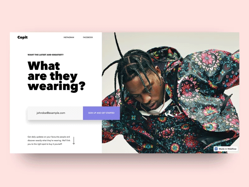 Find Your Style animation clothes shop sketch ui user experience webflow