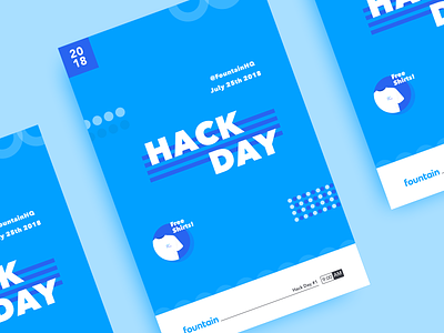 Hack Day Poster activity flyer free shirt fun hack hack day office poster shirt sticker