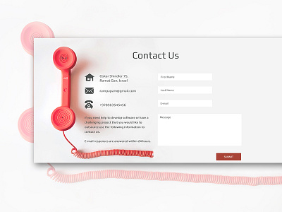 Contact Page clean contact dailyui design lviv phone ui ukraine ux website white
