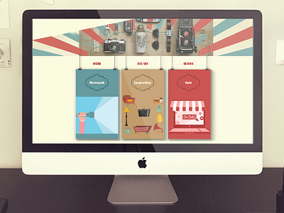 One page site for Old Cool Store cool design film homepage lviv retro shop stripes ui ux vintage website