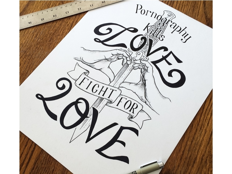 Fight for Love addiction cut graphic design hands illustration illustrator kill knife love porn sex typography