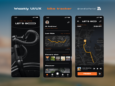 UI Bike Tracker bicycle bike figma graphic design riding ui uiux design ux