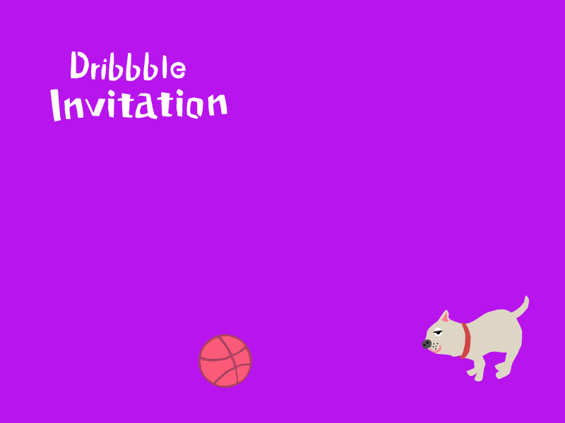 dribbble invitation animation basketball chihuahua dog giveaway illustration invitation invite