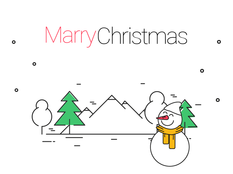 Marry Christmas animation christmas gif holiday illustration marry christmas snow snow man