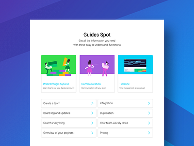 Guides Page colors dapulse design illustration management product project ui ux videos