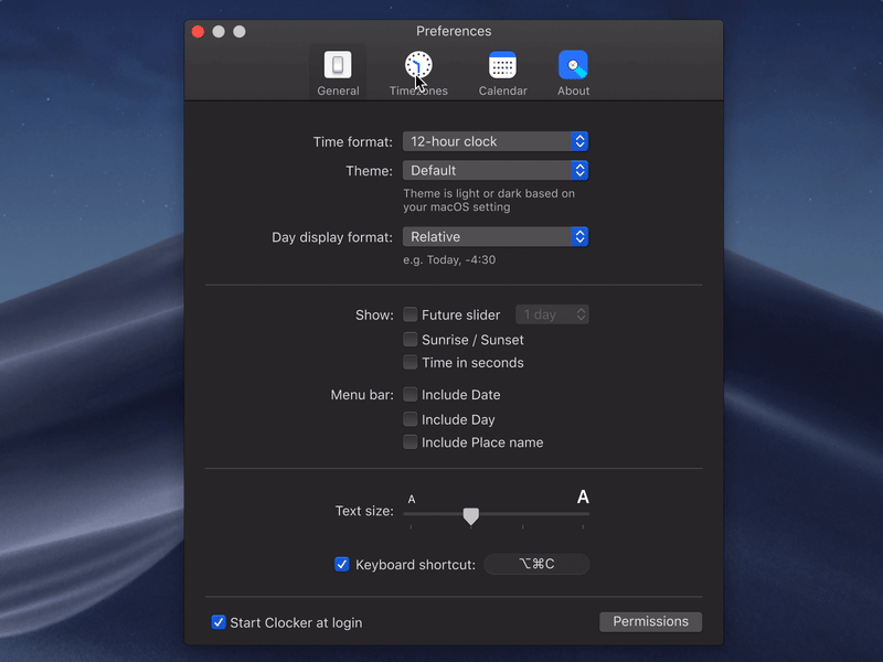 Clocker preferences clocker design figma mac os macos opensource preferences settings
