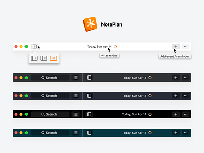 NotePlan 2 Toolbar bullet journal design mac app mac os mac toolbar noteplan noteplan 2