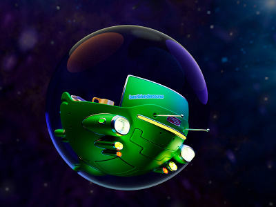 Designer's spaceship 3d design graphic design illustration