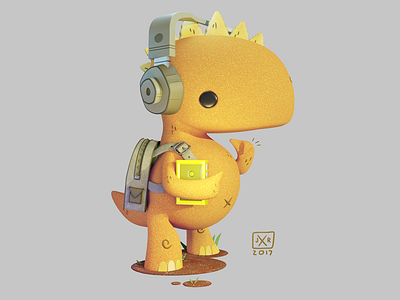 Walkman Dinosaur 3d design graphic design illustration