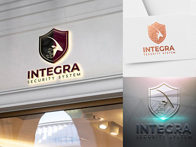 Integra Security System branding design icon illustration logo ui