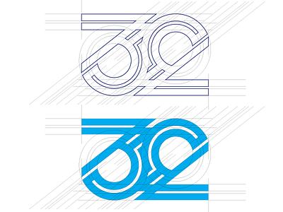 "locked rings of 32" Logo grid 32 blue branding grid locked rings of 32 logotype loneleon