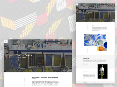 Justine pereira - Textile designer designer front end mockup sketch textile ui ux website