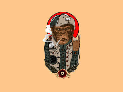 Monkey Biker illustration monkey графика