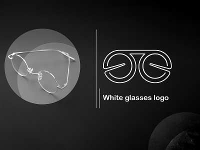 White glasses logo branding design illustration logo
