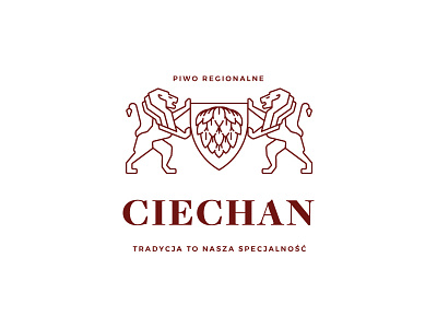 Ciechan - Local Brewery logo beer heraldry label lions logo