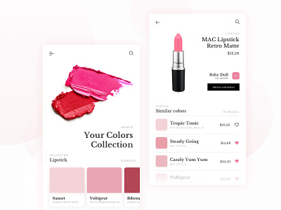 Color Finder Cosmetic App app cosmetic mobile modern ui ux