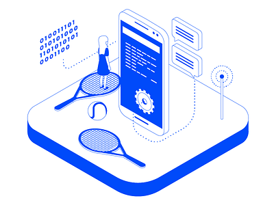 Isometric Illustration geometric illustration iot isometric phone sport