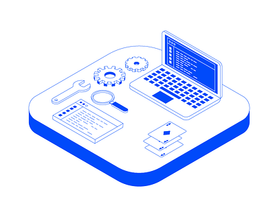 Isometric Illustration cards computer geometric illustration iot isometric