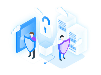 AltoStack – Managed SecOps Illustration cloud consultancy devops firewall illustration isometric protection security ui ux