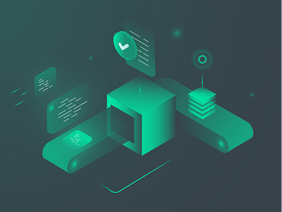 Accelero - Continuous Integration - Illustration 3d cloud consultancy devops drawing illustration illustrator isometric vector