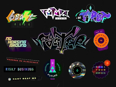 Sticker Pack #001 for Zed AR App blockchain cryptocurrency cyberpunk futuristic gamedev graffiti japan japanese lettering neon product design scifi sticker stickerpack tokyo video game