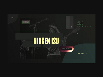 Website Design for Music Venue animated concert dark ui event experimental gig indie japanese landing page music musician psychedelic rap rock scifi sound typography venue website