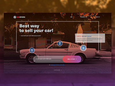 Website Concept for Car Selling Company buy car commerce landing sell ui used ux vehicle web design