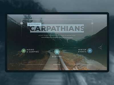 Mountain Tours Website Concept boating forest hiking landing page mountain nature route ski snowboard track travel ui ux web design wild