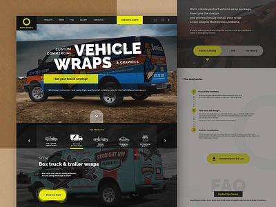 Website for Vinyl Car Wraps Company automobile box truck car cars decals landing page pickup truck presentation stickers truck van vehicle vehicle graphics vehicle wrap