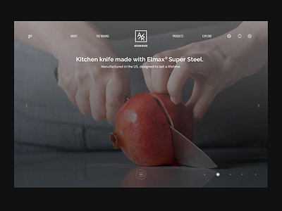 Promo Website for Chef Knife Manufacturer 2019 360 bold chef cooking culinary dark features food functions knife landing page presentation product product design product page professional promo tool typography