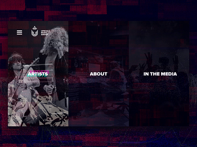 Website & Visual Design for Indie Record Label animation audio glitch grunge hiphop logo mastering media music music industry navigation neon product design production sci fi sound splash ui web design website