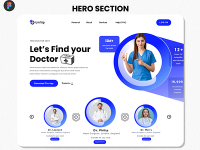 Hero Section (Medical Service Website) branding design herosection medical ui