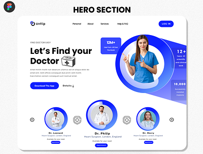 Hero Section (Medical Service Website) branding design herosection medical ui