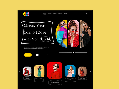 Fasion Webpage ( Hero section ) branding design dress fashion landing page herosection illustration portfolio summer collection typography ui ux winter collection