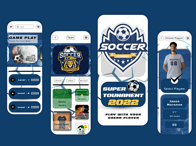 Soccer Mobile App application design mobile app soccer soccer app ui uiux user interface ux