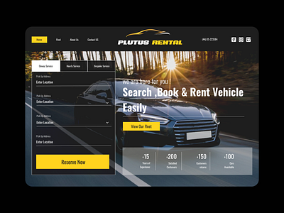 Car Rental Website ( Hero Section ) car car rental header hero section hero section design navigation bar ui uiux ux website design