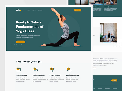 Yoga Landing Page animation clean design home page landing page principle sport ui ui design web design yoga