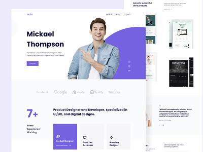 Mickael - Personal Website branding clean design landing page personal portfolio ui web design