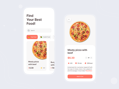 Food Mobile App app app mobile clean design design fast food food app foodie ios mobile pizza ui