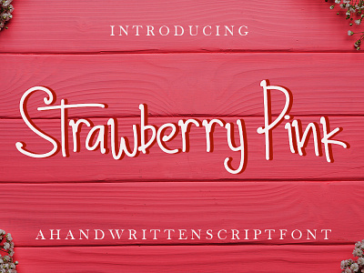 Strawberry Pink branding calligraphy cursive font design elegant font font fonts graphic design handwritten illustration logo modern font signature font sweet font ui