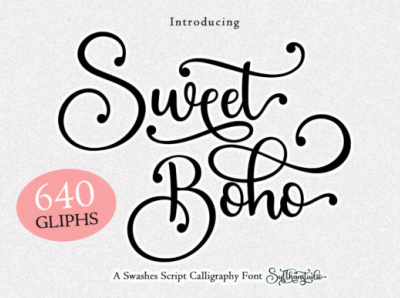Sweet Boho branding calligraphy design font fonts graphic design handwritten illustration logo ui