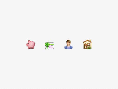Piggy and Friends 32px bank bow category icons cottage credit card gift gift card guest home house icon icons jelly labs male pig piggy bank pinky von pout ribbon user