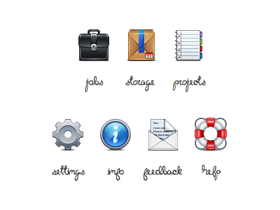 Work It Category Icons 48px box briefcase category icons cog document email feedback help icon icons information iphone iphone 4 jelly labs life buoy mail notebook notes paper pinky von pout retina retina display settings storage