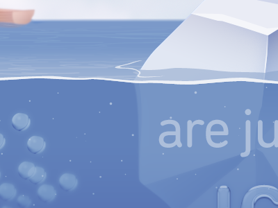 Iceberg 2 boat bubbles graphic ice iceberg illustration jelly labs pinky von pout sea typography wood