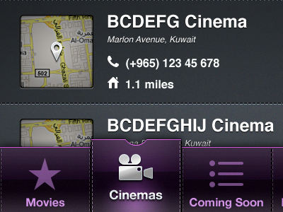 Cinema Reservations Sneak Peak #3 iphone iphone 4 jelly labs pinky von pout retina retina display user interface visual design