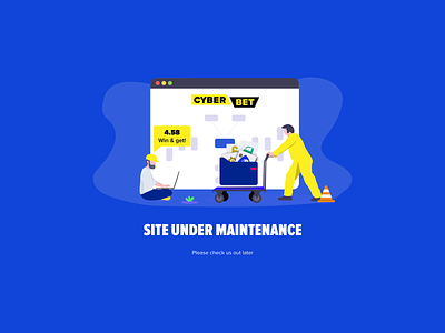 desktop maintenance empty state illustration support under maintenance